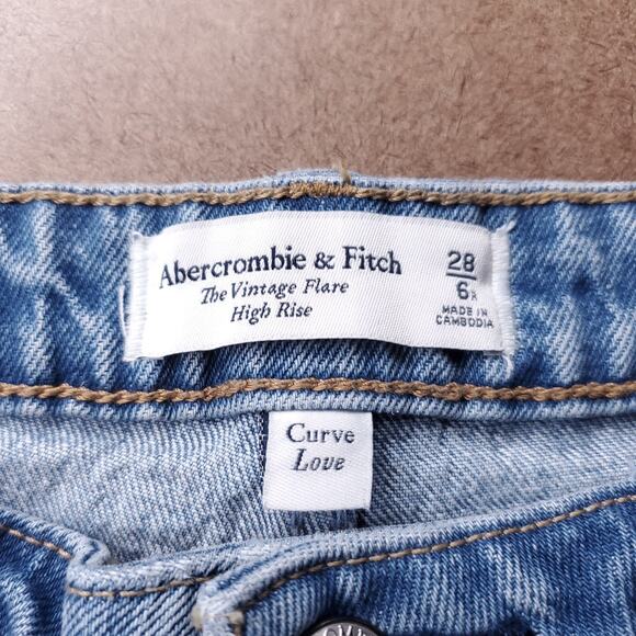 Abercrombie & Fitch Jeans Women 28/6 Blue The Vintage Flare High Rise Hippie 70s - Picture 5 of 12